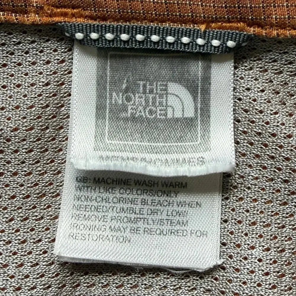 The North Face Orange Modal Button Shirt Mesh Lining Hiking Outdoors Gorpcore